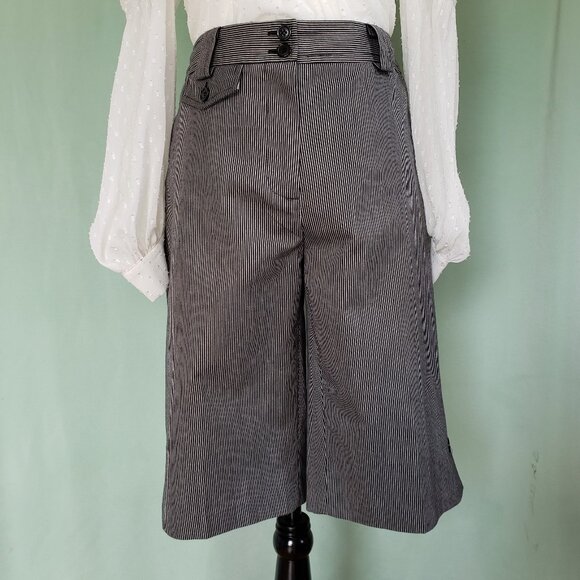 2 Pc JESSICA Cotton Bermuda Shorts Pedal Pusher Pinstripe Suit - Picture 4 of 10